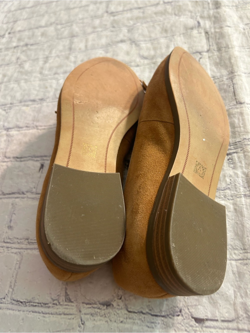 ANNE KLEIN IFLEX DIXIE CARMEL TAN SUEDE FRINGE TASSELS ON VAMP FLATS WOMEN/S 7.5 - Picture 8 of 10